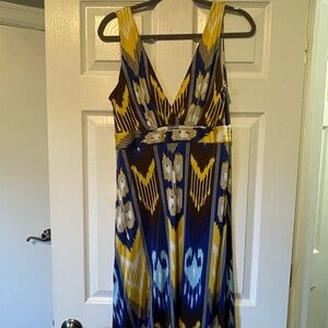 Tory Burch Yellow and Blue Maxi Dress
